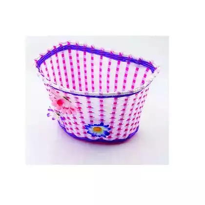 coș de bicicletă pentru copii pe ghidon, flori roz