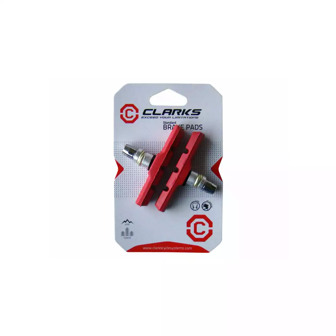 CLARKS CP511 MTB Placute de frana pentru frane V-brake, roșu