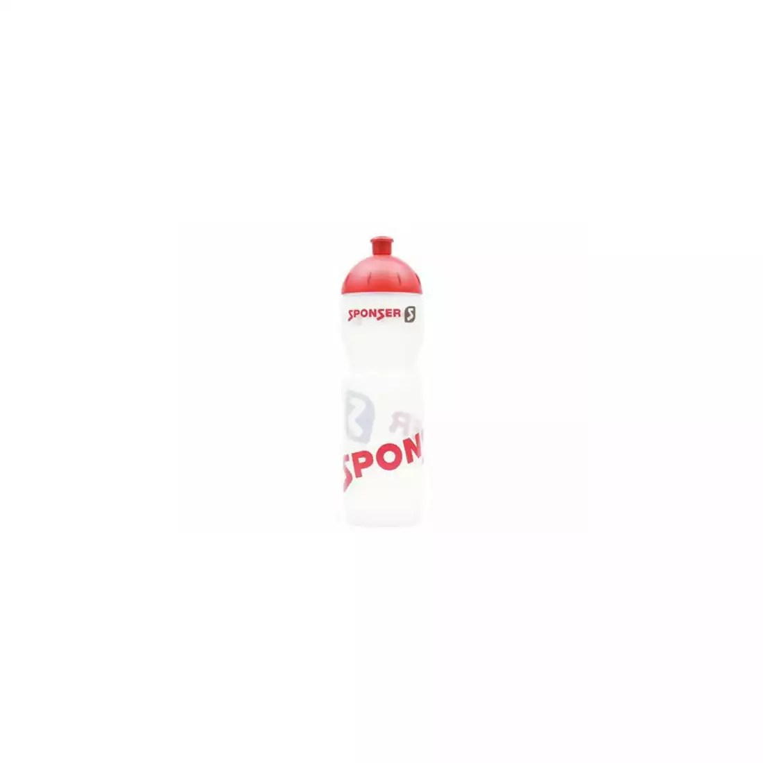SPONSER NETTO sticla de apa pentru bicicleta 750 ml, transparent alb/rosu