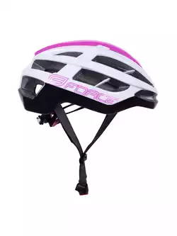 FORCE LYNX Casca de bicicleta, alba si roz