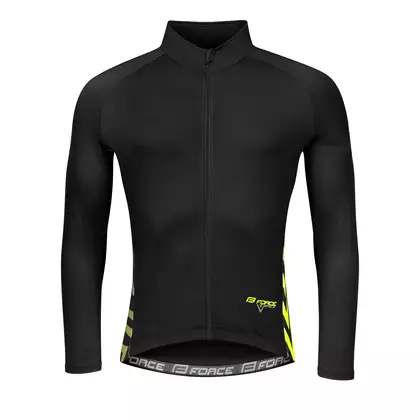 FORCE SPIKE Tricou de ciclism cu maneca lunga, negru și galben