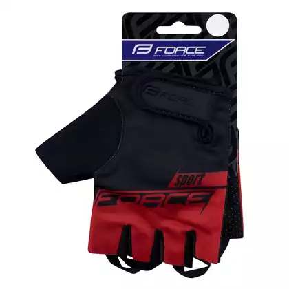 FORCE SPORT Mănuși de ciclism, negre și roșii