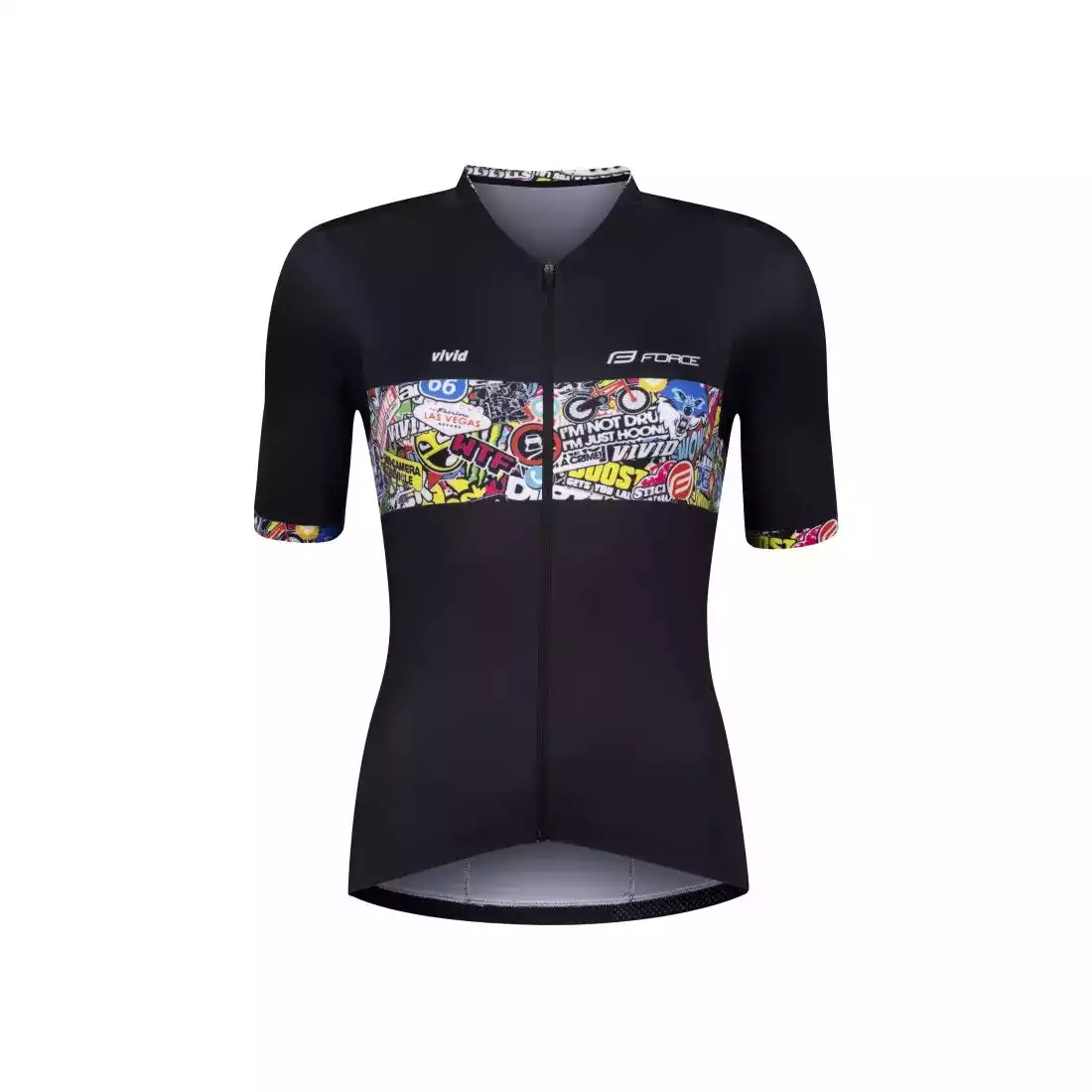 FORCE VIVID LADY tricou de ciclism pentru femei, negru