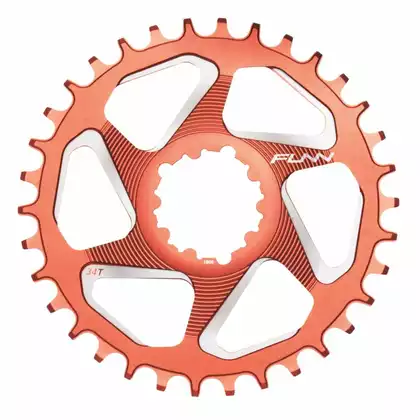FUNN SOLO DX 34T NARROW- WIDE pinionul bicicletei la manivelă roșu