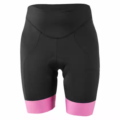 KAYMAQ DESIGN KQSII-2003 Pantaloni scurți de ciclism pentru femei fără bretele, negru-roz