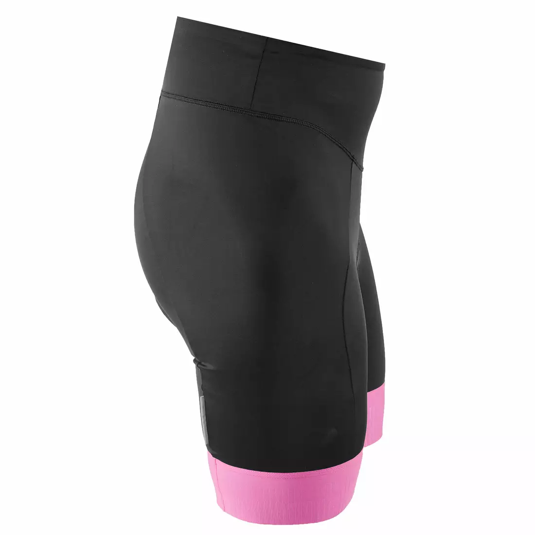 KAYMAQ Pantaloni scurți de ciclism pentru femei fără bretele, negru-roz KQSII-2003