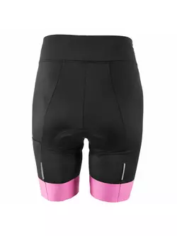 KAYMAQ DESIGN Pantaloni scurți de ciclism pentru femei fără bretele, 3/4  negru-roz KQSII-3003