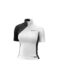 Biemme CROSS tricou de ciclism pentru femei, alb-negru