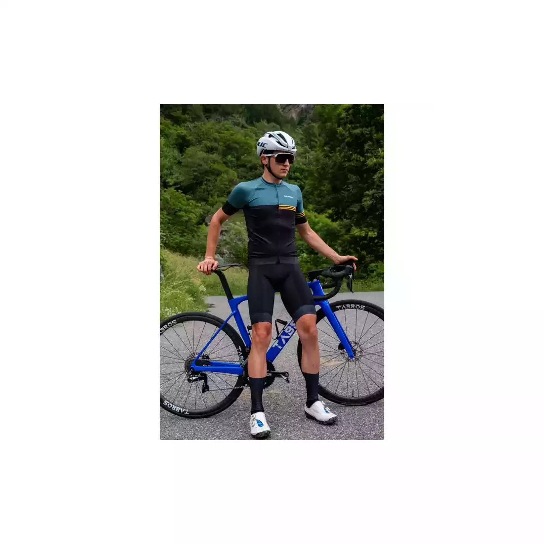 Biemme PRO EVO 2.1 pantaloni scurți de ciclism pentru bărbați cu bretele, negru și verde