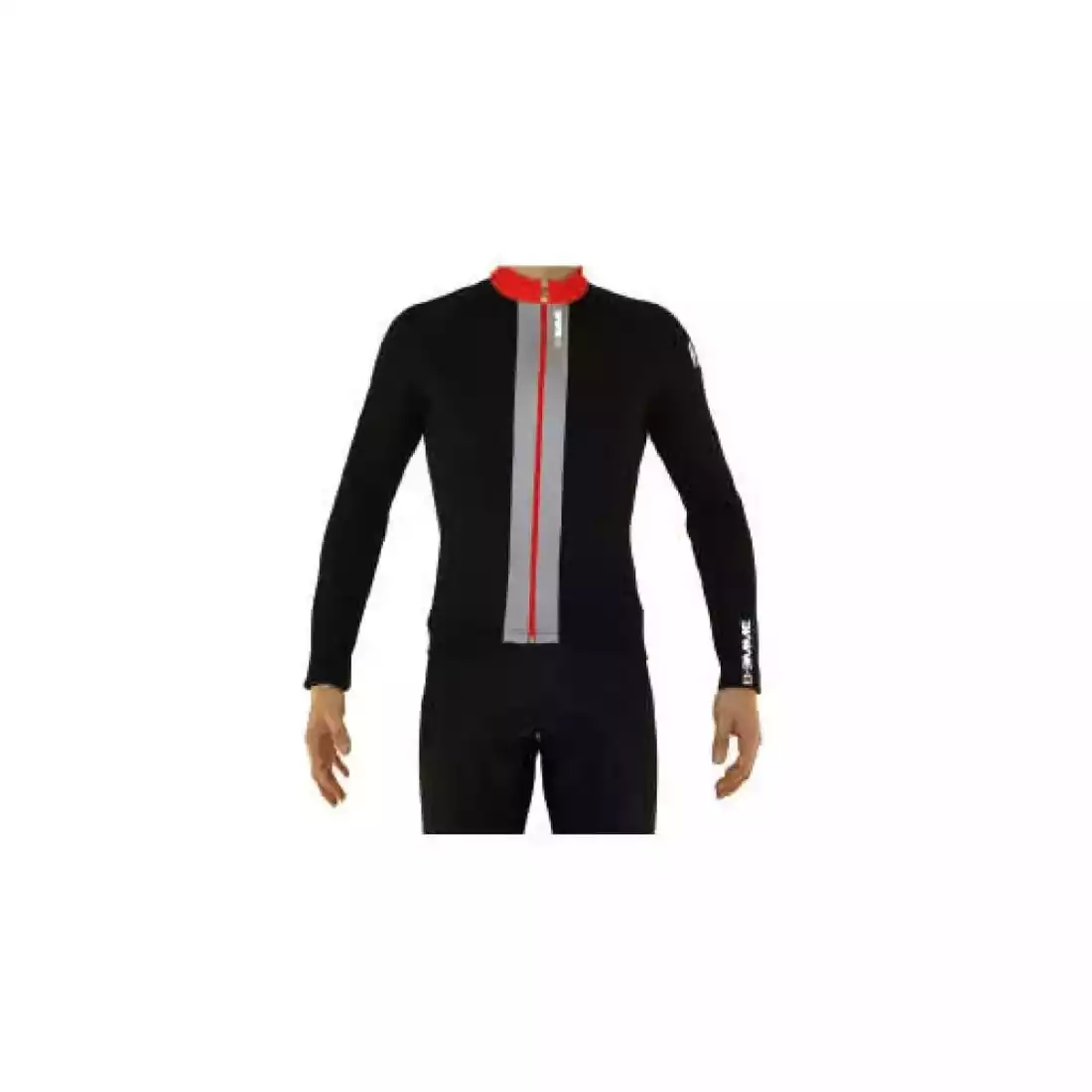 Biemme SOUL tricou de ciclism cu mânecă lungă pentru bărbați, negru și roșu