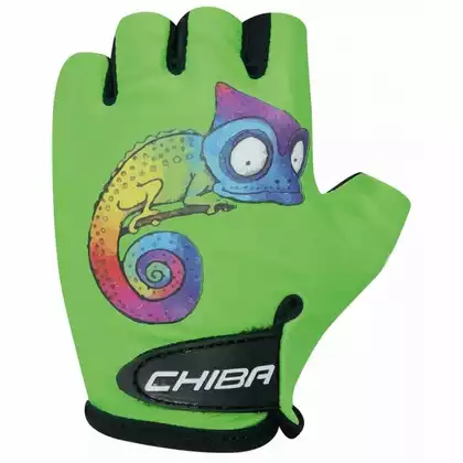 CHIBA mănuși de ciclism pentru copii COOL KIDS negru și verde 3050518ZK-2