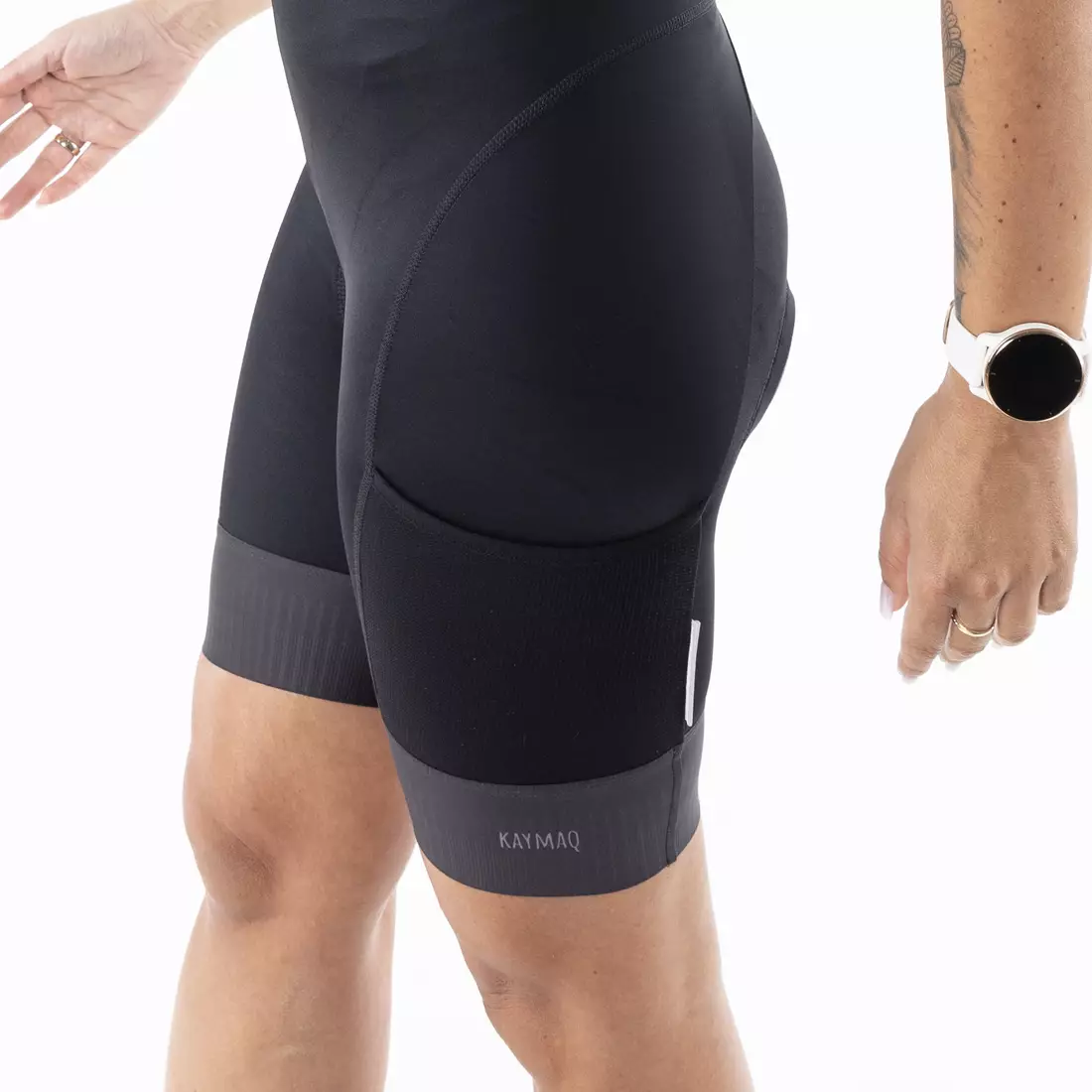 KAYMAQ DESIGN KQSII-4003 pantaloni scurți de ciclism de damă cu bretele, negru