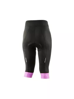 KAYMAQ DESIGN Pantaloni scurți de ciclism pentru femei fără bretele, 3/4  negru-violet KQSII-3003 