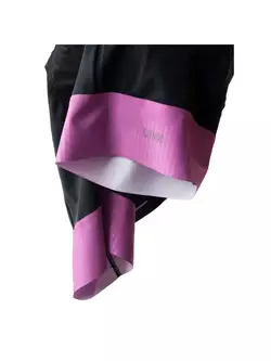 KAYMAQ DESIGN Pantaloni scurți de ciclism pentru femei fără bretele, 3/4  negru-violet KQSII-3003 