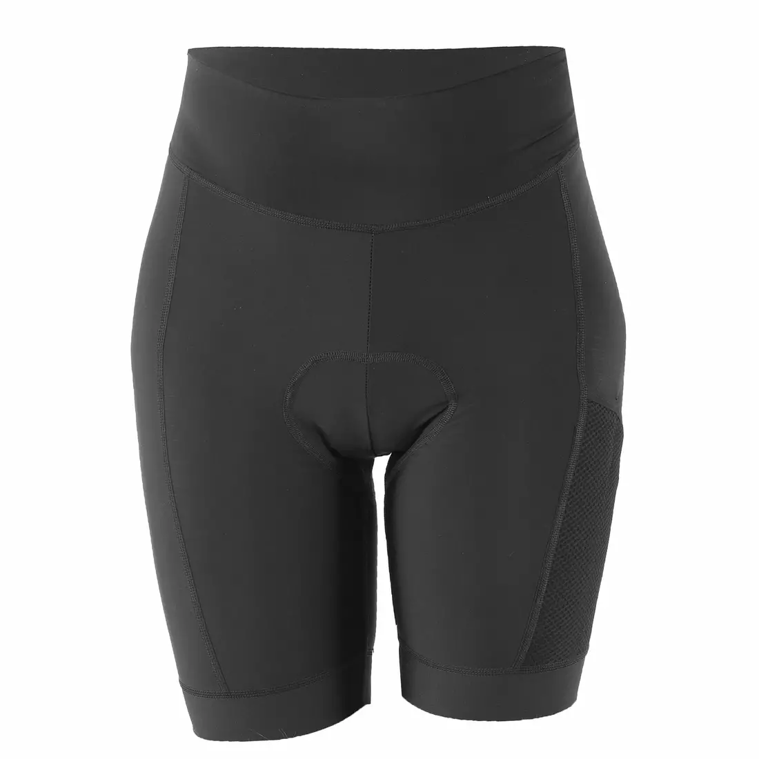 KAYMAQ Pantaloni scurți de ciclism pentru femei fără bretele, negru ELSHORD702