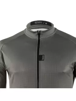 [Set] KAYMAQ DESIGN KYQ-SS-1001-5 tricou de bărbați cu mânecă scurtă, gri + KAYMAQ DESIGN KYQ-LS-1001-5 hanorac de ciclism pentru bărbați gri