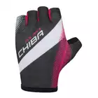 CHIBA SOLAR II Mănuși de ciclism, negru și roz