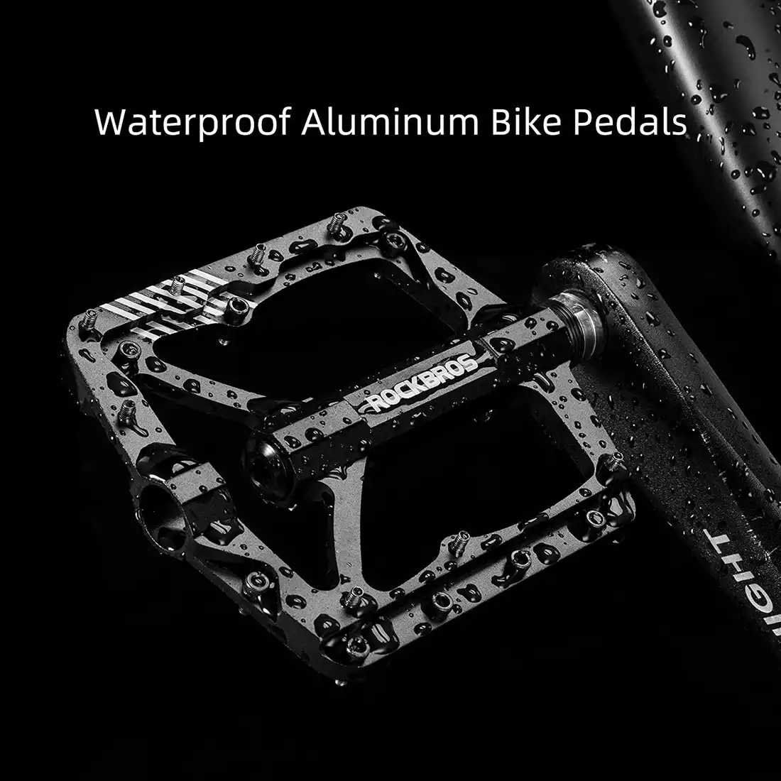 ROCKBROS 2018-12BBK Pedale de biciclete cu platforma, aluminiu, negru