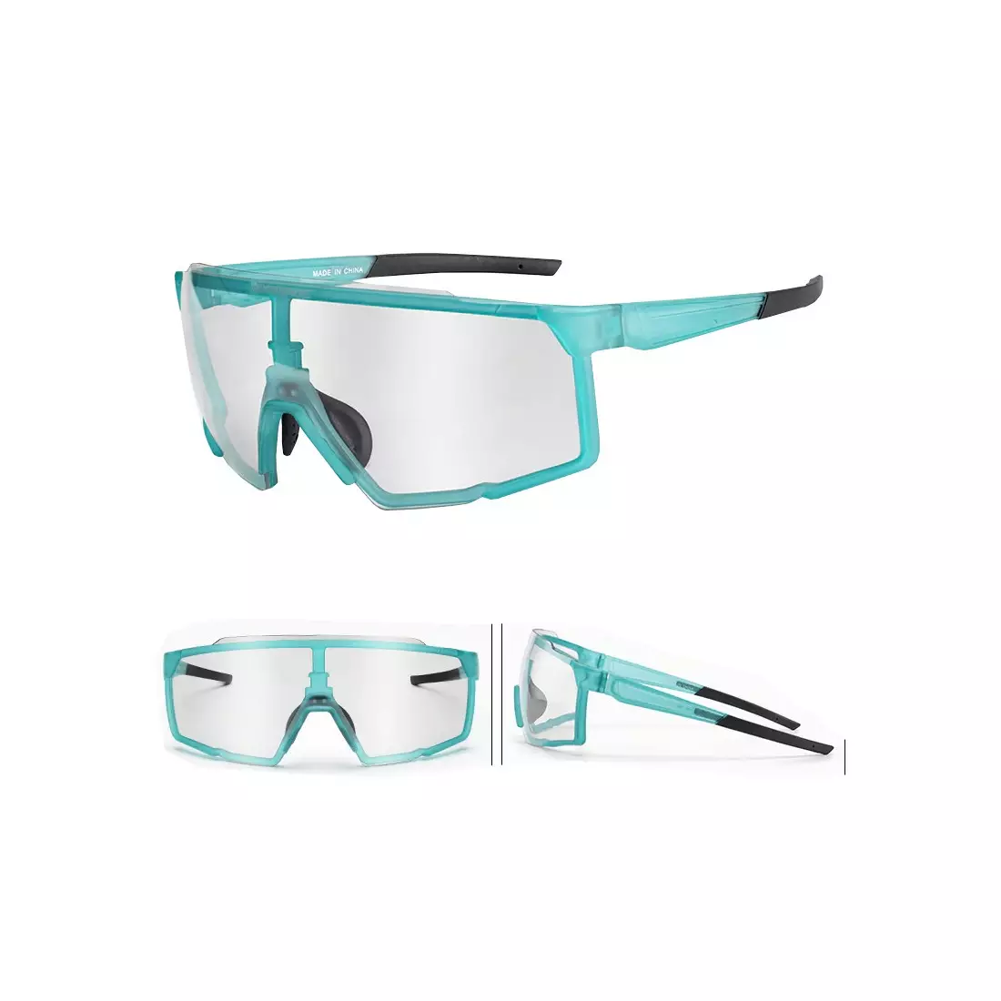 Rockbros SP22BL ochelari sport cu insert fotocromic + corector, turcoaz