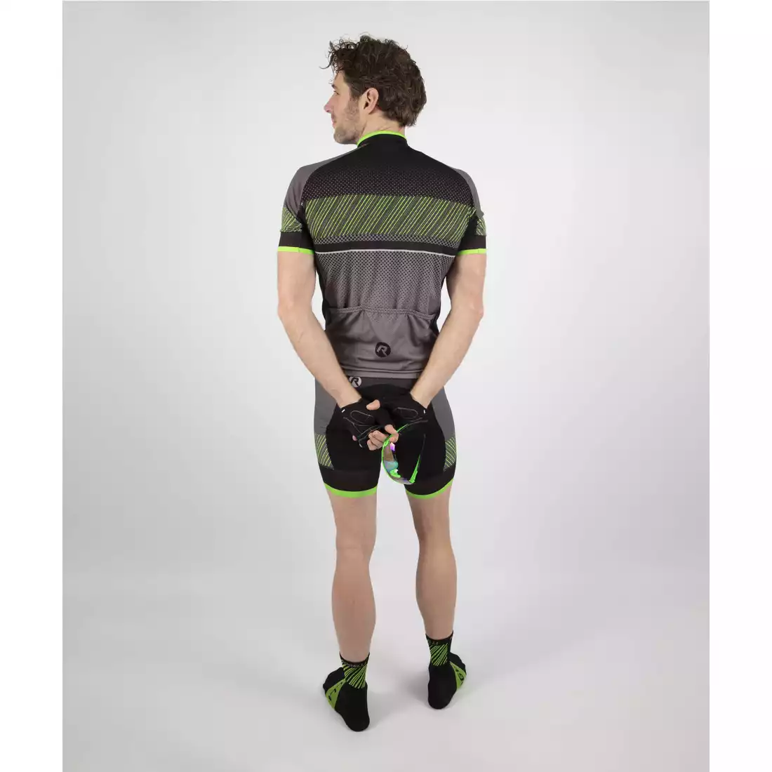 Rogelli RITMO pantaloni scurți de ciclism pentru bărbați, negru și verde