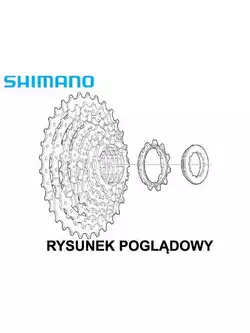 SHIMANO CS-HG31 casetă din oțel, 8 viteze, 11-30T, neagră