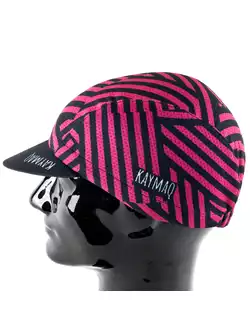 KAYMAQ DESIGN CZK1-6 STRIPES Șapcă de ciclism cu vizor, roz