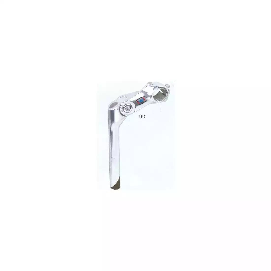 suport de ghidon de bicicletă KWG-8-07, 22,2 mm, reglabil, argint
