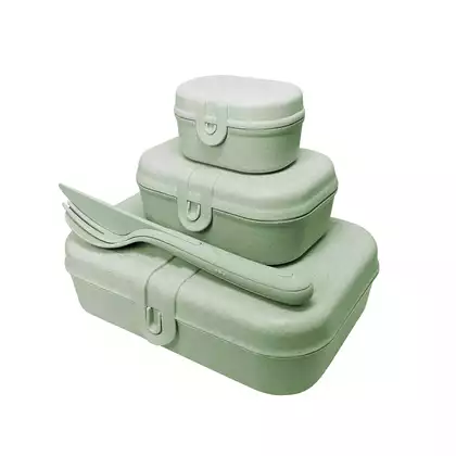 Koziol Pascal ready organic set lunchbox + tacâmuri, verde