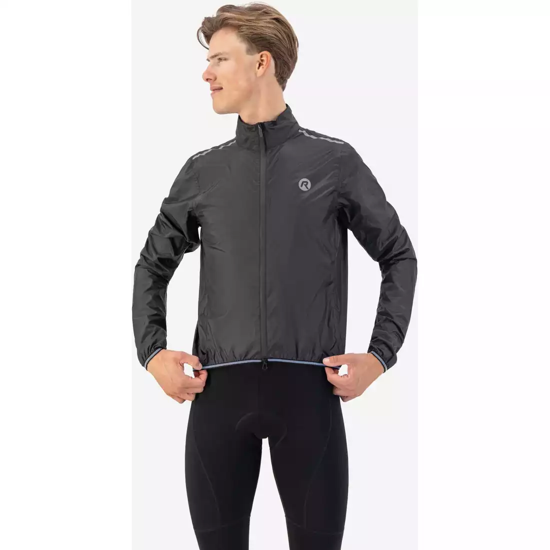 Rogelli ESSENTIAL jachetă de ploaie pentru ciclism pentru bărbați, negru