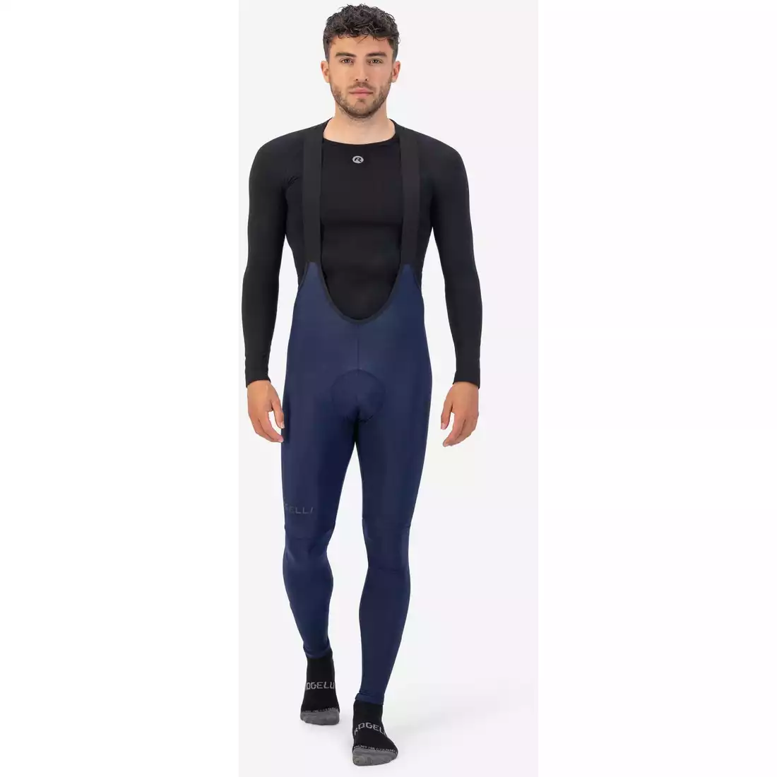 Rogelli ULTRACING pantaloni izolați pentru ciclism pentru bărbați, cu bretele, albastru marin