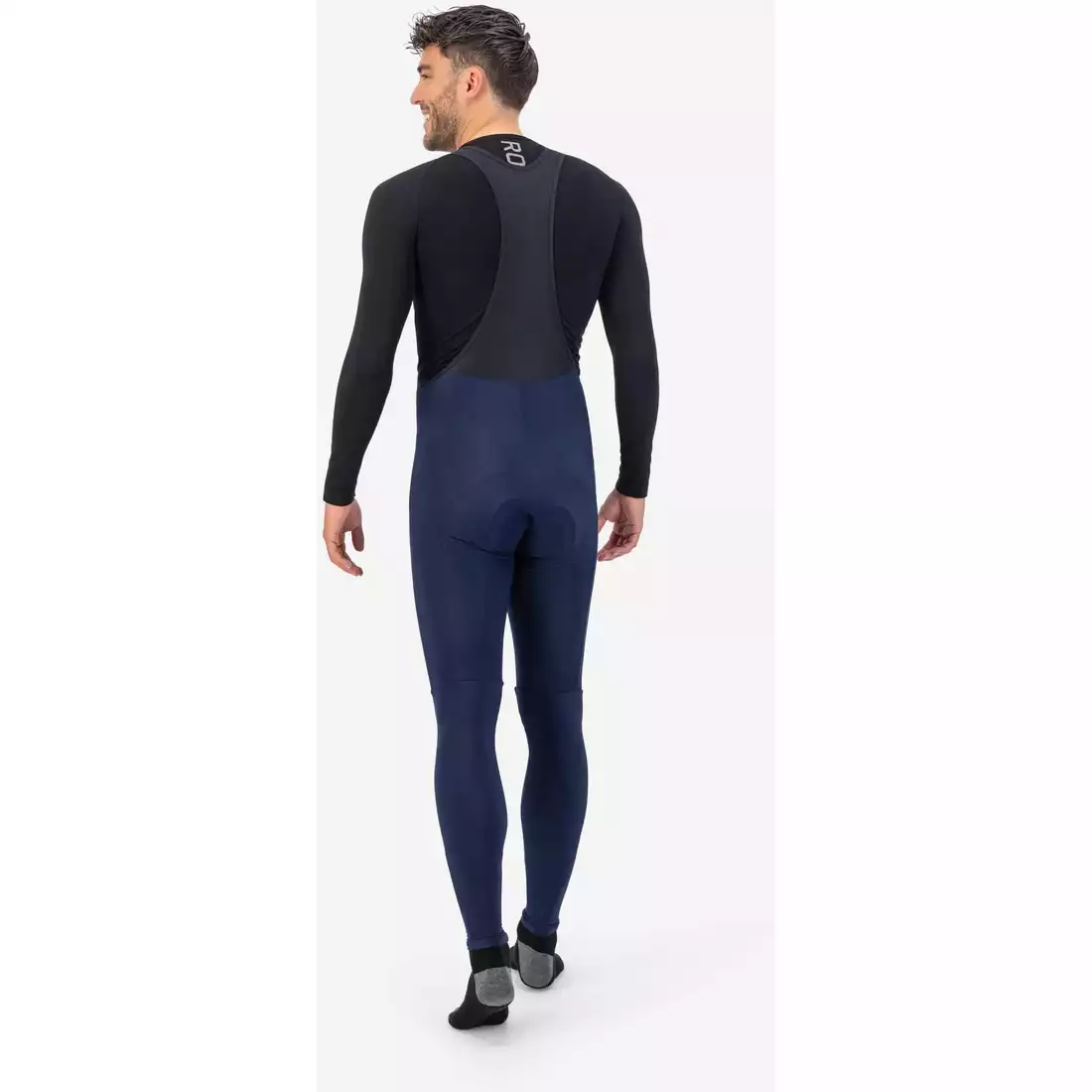 Rogelli ULTRACING pantaloni izolați pentru ciclism pentru bărbați, cu bretele, albastru marin