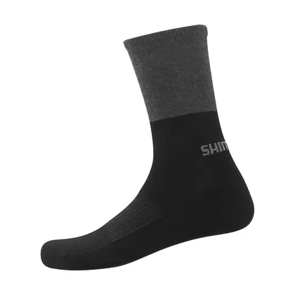 SHIMANO șosete pentru ciclism de iarnă Wool Tall Socks ECWSCBWUS11ML1360 negru-Gri