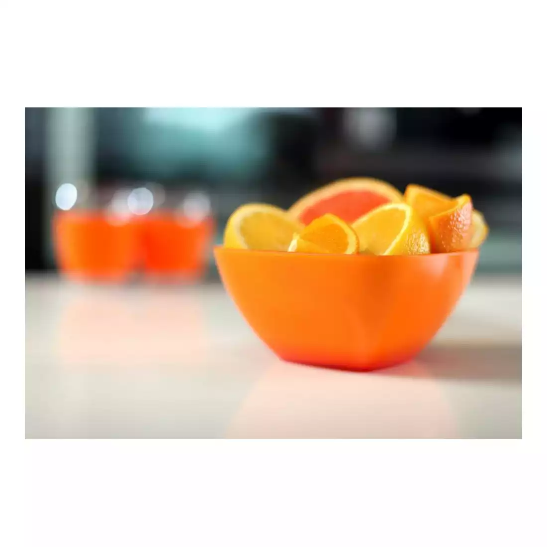 VALLI DESIGN LIVIO bol pătrat din acril, portocale