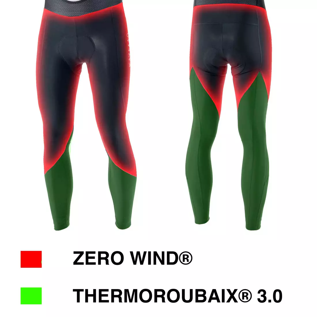 KAYMAQ ELWIN001 iarna pantaloni izolați pentru ciclism pentru bărbați, cu bretele, membrană Zero Wind, negru