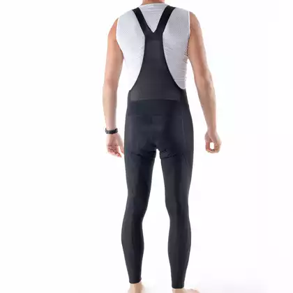KAYMAQ ELWIN001 iarna pantaloni izolați pentru ciclism pentru bărbați, cu bretele, membrană Zero Wind, negru