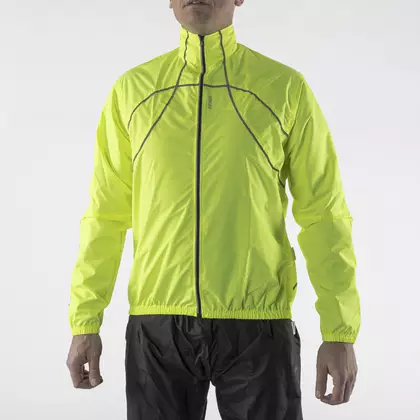KAYMAQ J1 jachetă de ciclism de ploaie pentru bărbați, galben fluo
