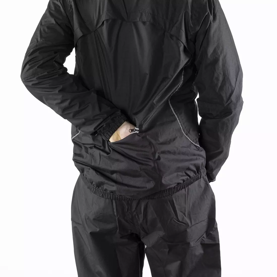 KAYMAQ J1 jachetă de ciclism de ploaie pentru bărbați, negru