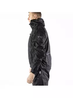 KAYMAQ J2MH jachetă de ciclism de ploaie pentru bărbați cu gluga, negru