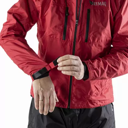 KAYMAQ J2MH jachetă de ciclism de ploaie pentru bărbați cu gluga, roșu