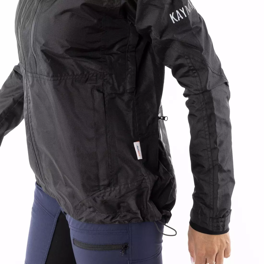 KAYMAQ J2WH jachetă de ciclism de ploaie pentru femei cu gluga, negru