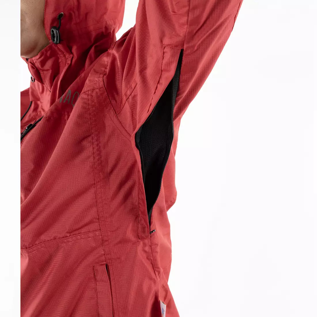 KAYMAQ J2WH jachetă de ciclism de ploaie pentru femei cu gluga, roșu