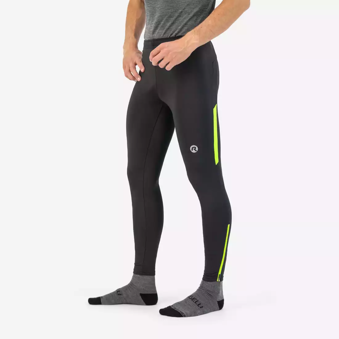 ROGELLI CORE pantaloni de alergare de iarnă pentru bărbați, negru-fluor