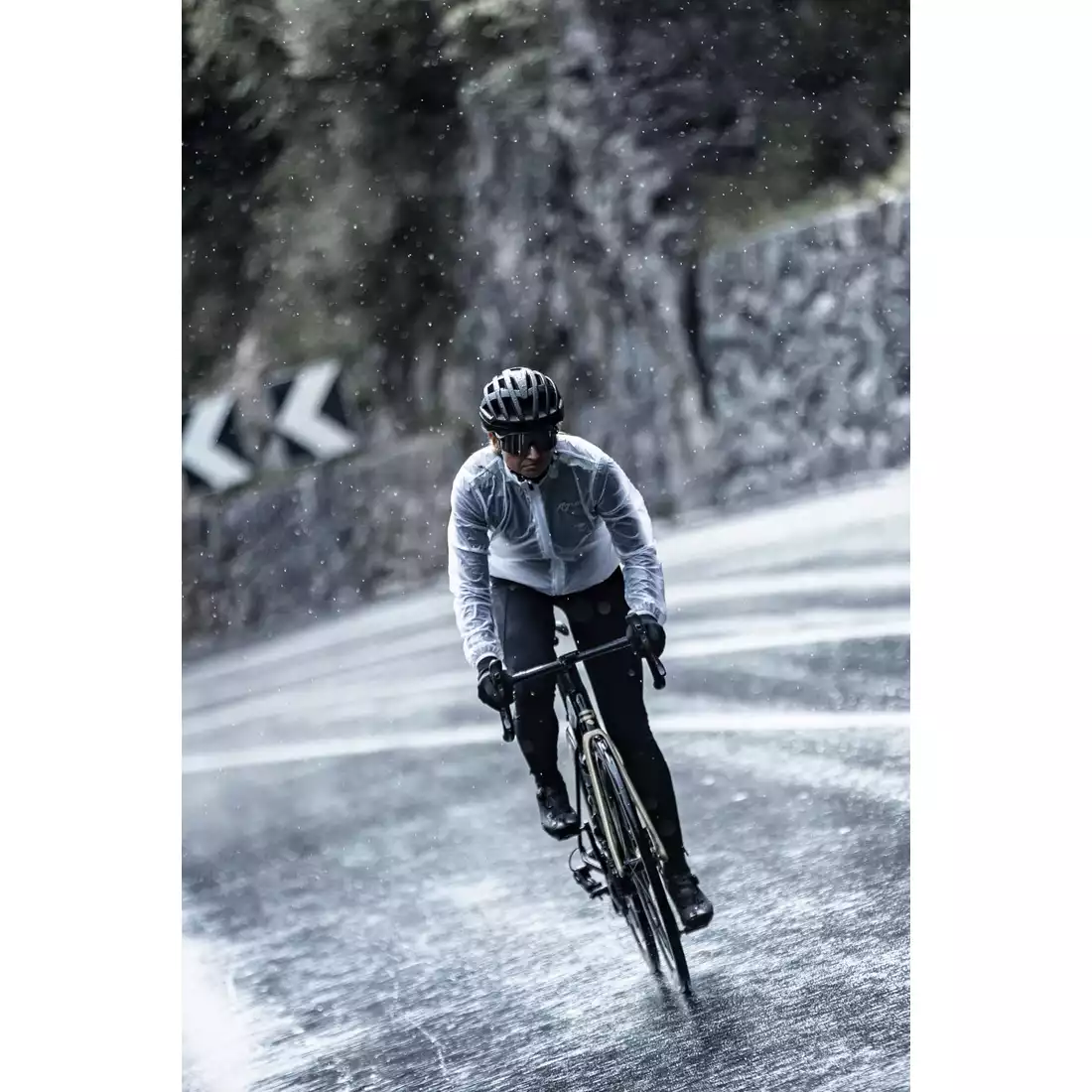 Rogelli EMERGENCY jachetă de ploaie pentru ciclism pentru femei, alb, transparent