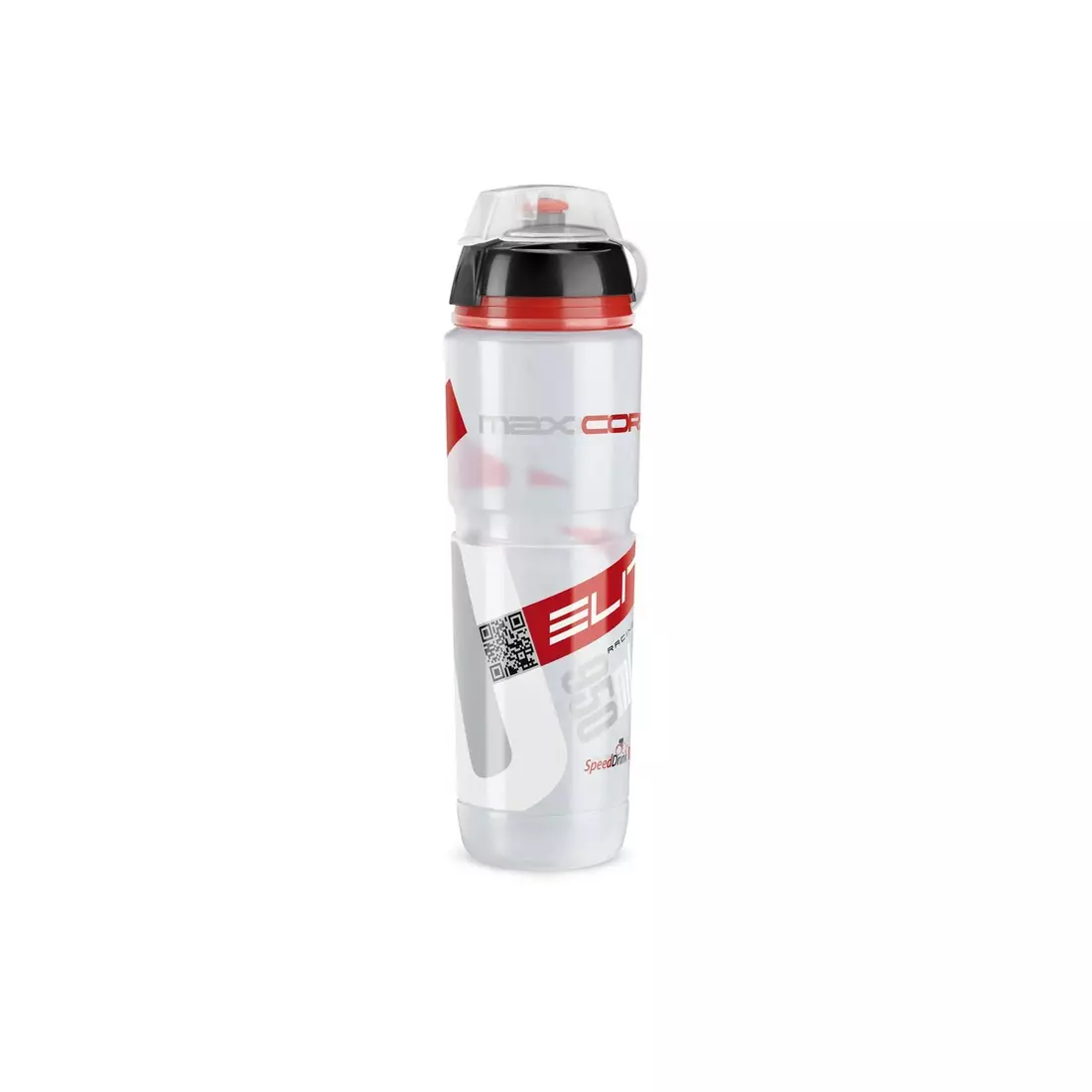 ELITE Bottle Maxi Corsa MTB Transparent-Roșu Logo 1000ml EL0102006 SS18