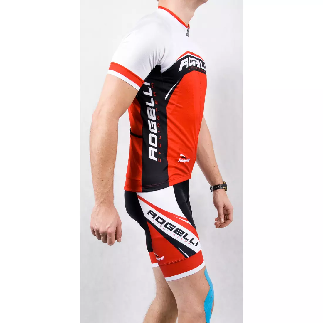 ROGELLI ANCONA - tricou de ciclism barbatesc, alb si rosu