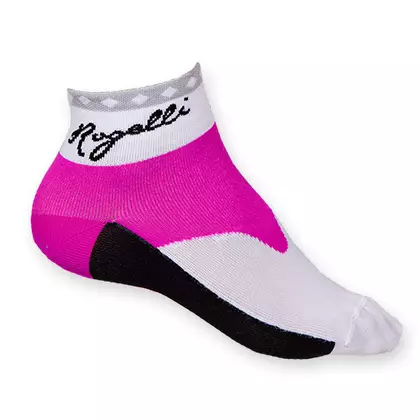 ROGELLI RCS-07 - Q-SKIN  - șosete de ciclism pentru femei, albe și roz