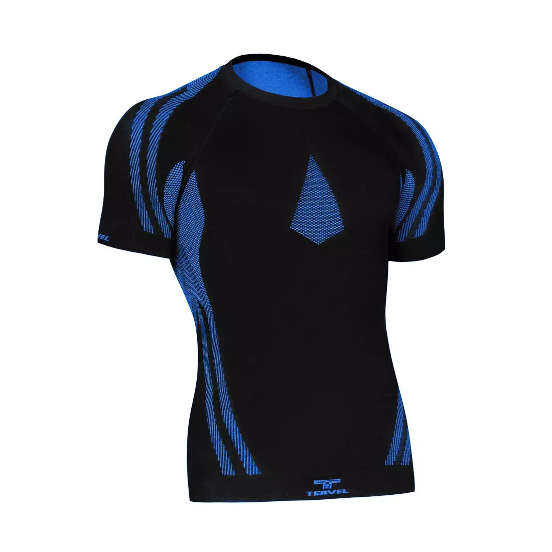TERVEL OPTILINE LIGHT MOD-02 - tricou termic pentru bărbați cu mâneci scurte, culoare: Negru și albastru