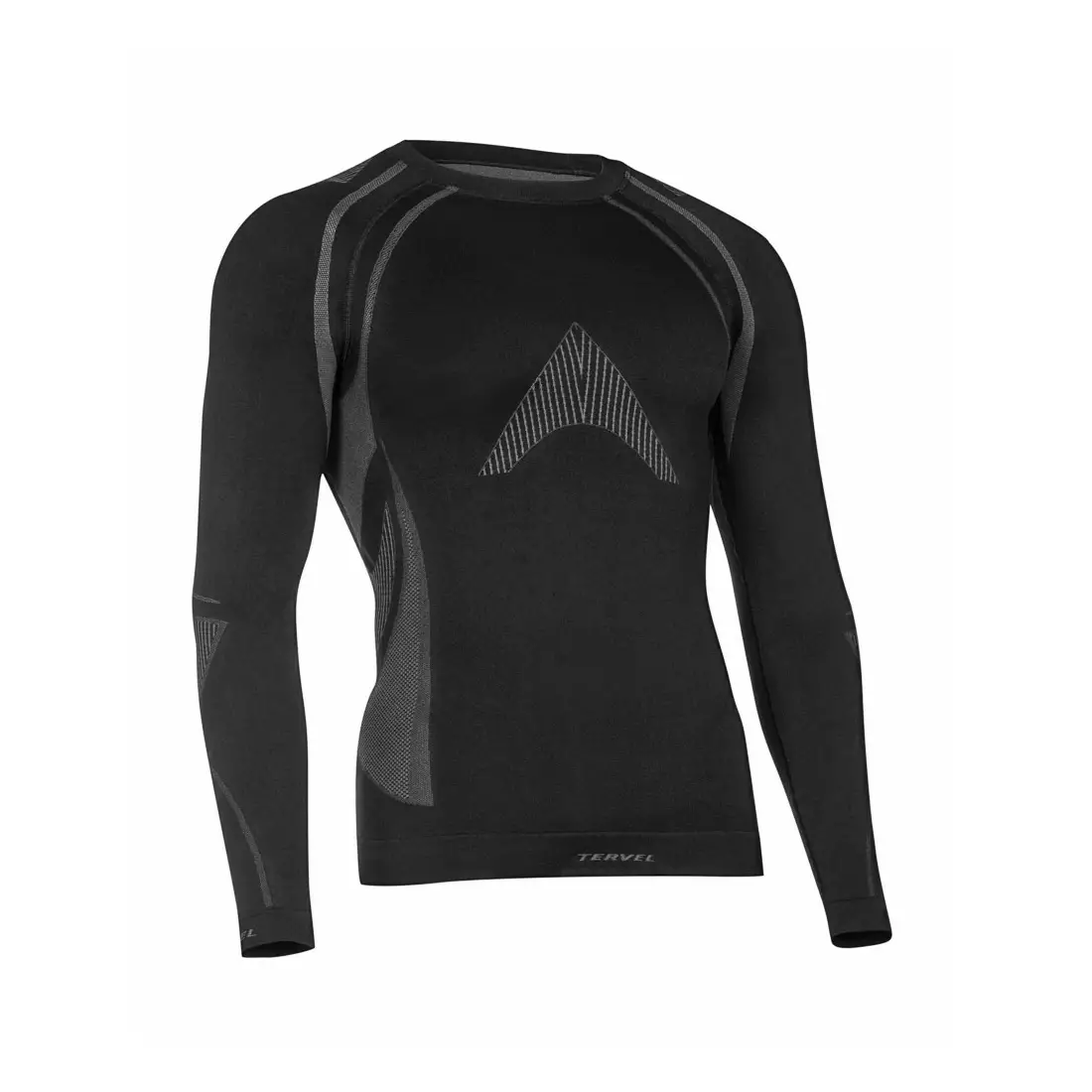 TERVEL - OPTILINE MOD-02 - tricou termic pentru bărbați cu mâneci lungi, culoare: negru și gri