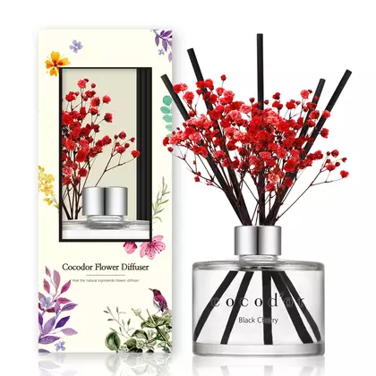 COCODOR difuzor de aromă cu bețișoare și flori, black cherry 120 ml