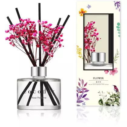 COCODOR difuzor de aromă cu bețișoare și flori, rose perfume 200 ml